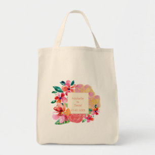 Personalisierter hawaiianischer Tropenflorenplash Tragetasche