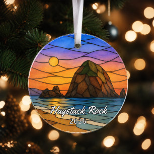 Personalisierter Haystack Rock Acryl-Schmuck, Cust Ornament