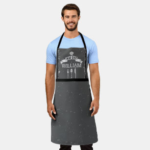 Personalisierter Head Koch dunkelgrau coole Herren Schürze