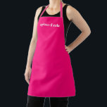 Personalisierter, hellrosa individuelle Name-Text  Schürze<br><div class="desc">Personalisierter,  hellrosa individuelle Name Text monogramm solide schlichte Farbe minimalistisch moderne elegante Hot Rosa Fuchsia und weiße Küche Schürze. Anpassen,  Personalisieren mit Namen,  Zitat,  Phrasen oder Text. Geeignet für Köche,  Koch,  Keramik,  Keramiken,  Handwerk,  Arbeit,  Küche,  Backen,  Grillen,  Grill,  sowie Geschäfte und Geschäfte etc.</div>