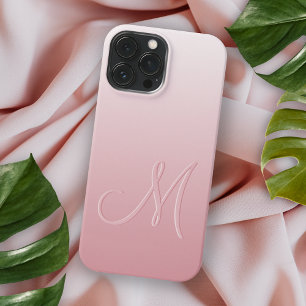 Personalisierter hellrosa Pfirsich-Blush-Pink-Mono iPhone 16 Pro Max Hülle