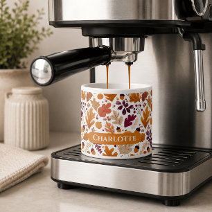 Personalisierter Herbst – Herbstblätter & Eicheln  Espressotasse