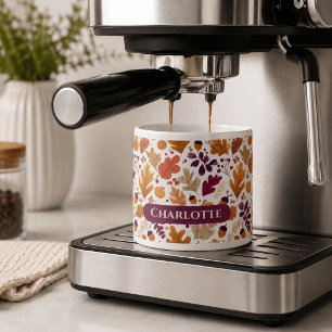 Personalisierter Herbst - Name der Herbstleaves un Espressotasse