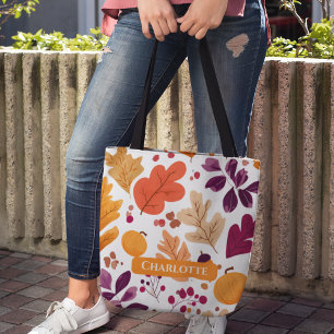 Personalisierter Herbst - Name der Herbstleaves un Tasche