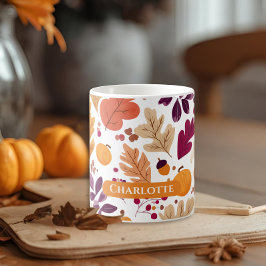 Personalisierter Herbst Tasse - Herbstleaves & Aco