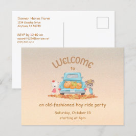 Personalisierter Herbst Willkommensbären Pumpkins Postkarte