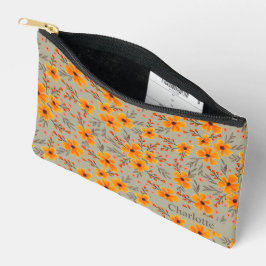 Personalisierter Herbstfall florales Muster SageGr Zubehörtasche