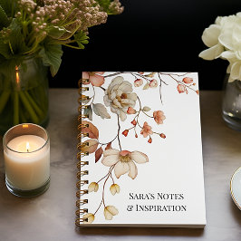 Personalisierter Herbstgarten Weiß Notizbuch