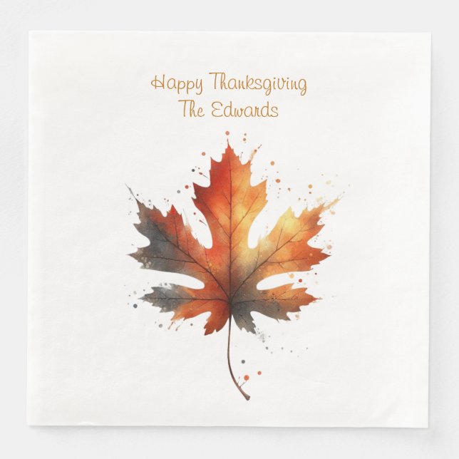 Personalisierter Herbstleaf Napkins Serviette (Vorderseite)