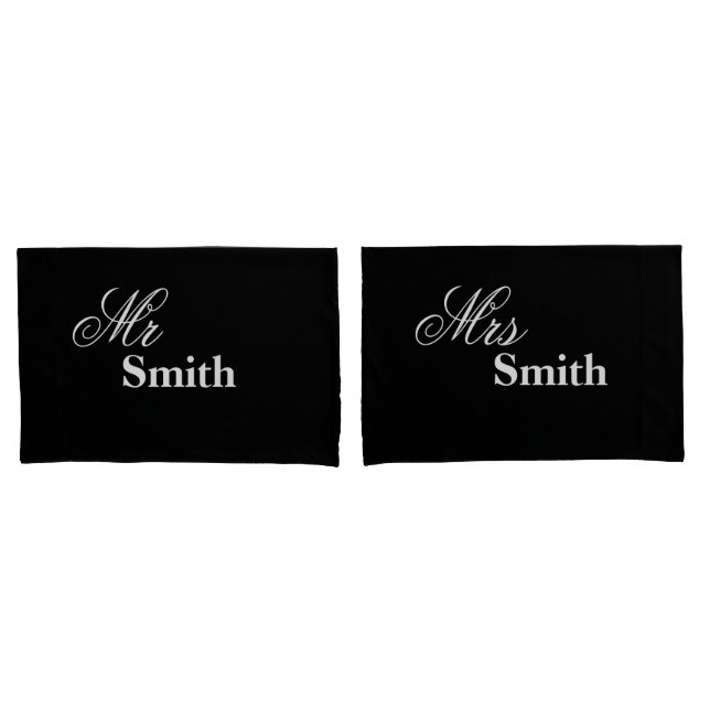 Personalisierter Herr Frau Smith (Ihr Name) Kissenbezug (Vorderseite-Set)