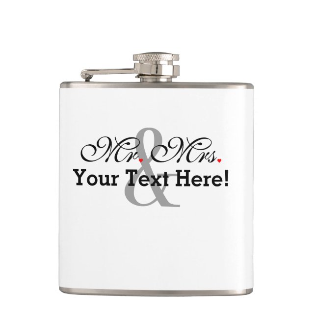 Personalisierter Herr und Frau Plus Customizable Flachmann (Vorderseite)