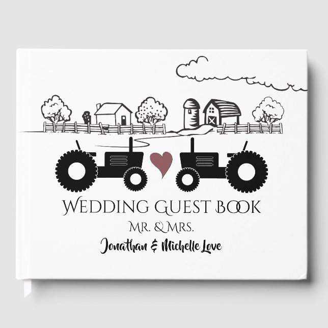 Personalisierter Herr und Frau Tractors bei der Ho Gästebuch (Vorderseite)