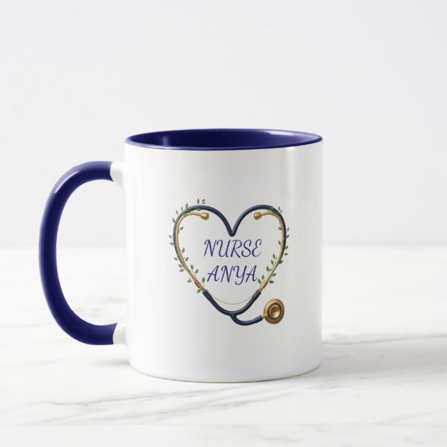 Personalisierter Herz-Stethoskop-Becher Tasse (Links)