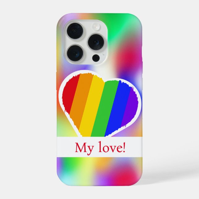 Personalisierter, herzförmiger Bildträger iPhone 15 Pro Hülle (Rückseite)