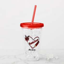 Personalisierter Herzlehrer Valentinstag Acryltrinkbecher