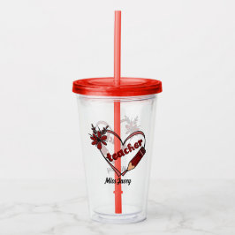Personalisierter Herzlehrer Valentinstag Acryltrinkbecher