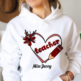 Personalisierter Herzlehrer Valentinstag Hoodie