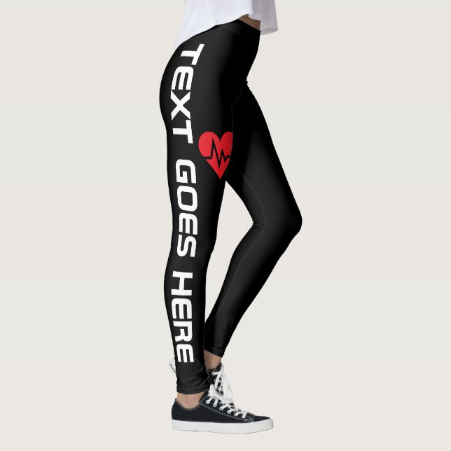 Personalisierter Herzschlag Leggings (Rechts)
