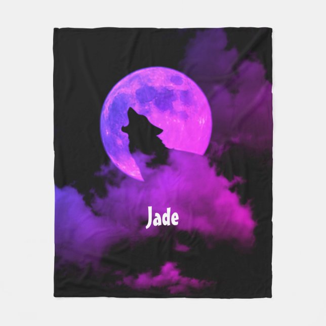 Personalisierter Heuwolf Fleecedecke (Vorderseite)