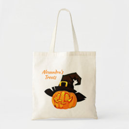 Personalisierter Hexenkürbis Halloween-Leckerei Tragetasche