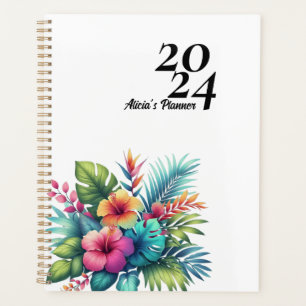 Personalisierter Hibiskus Blume Tropical Planer