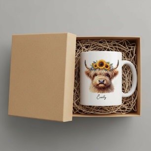 Personalisierter Highland-Cow – Niedlich Rustikal Jumbo-Tasse