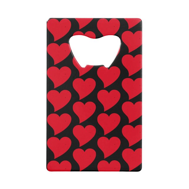 Personalisierter Hintergrund mit roten Herzen Geldbeutel Flaschenöffner (Vorderseite)