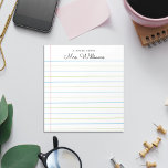 Personalisierter Hinweis aus dem Texteditor mit Te Notizblock<br><div class="desc">Personalisierter Hinweis aus dem Lehrer-Texteditor. Mein Personalisierter Hinweis aus dem Stift des Lehrers ist ein tolles Geschenk für Ihren Lieblingslehrer. Personalisieren Sie mit einem Namen für ein einzigartiges Geschenk. Lehrer beachten Pads machen großartigen Urlaub oder Ende des Jahres Geschenke. Das Design ist mit geflochtenem Papier versehen. Weitere Farboptionen sind verfügbar....</div>