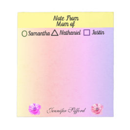 Personalisierter Hinweis aus der Mama von Notepad Notizblock