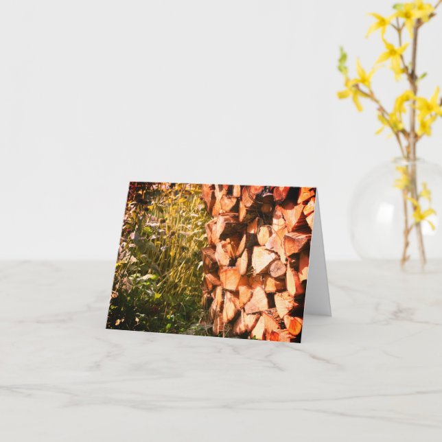 Personalisierter Hinweis zur Brandholzart Karte (Gelbe Blume)