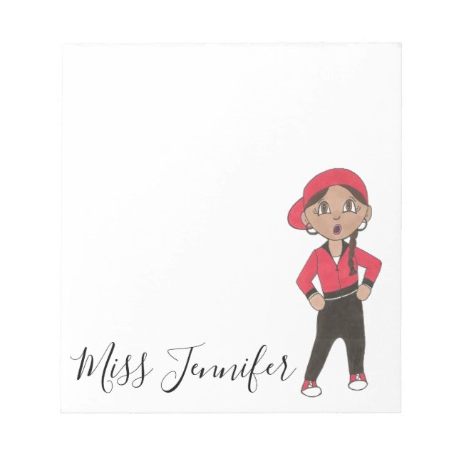 Personalisierter Hip Hop Jazz Tanzlehrer Geschenk Notizblock (Vorderseite)