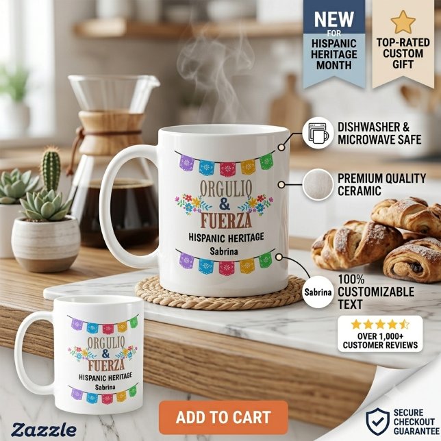 Personalisierter Hispanic Heritage Month Becher |  Kaffeetasse (Von Creator hochgeladen)