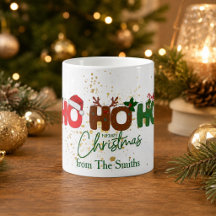Personalisierter Ho Ho Ho Weihnachtsbecher