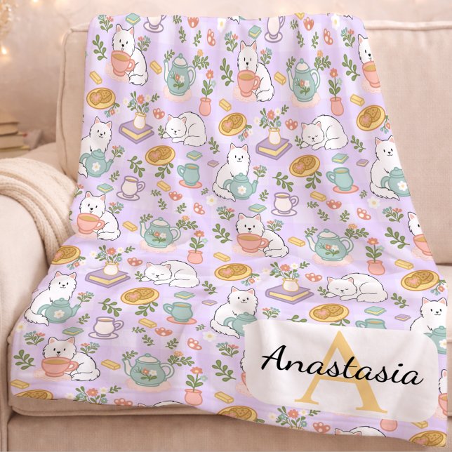 Personalisierter Hochtee-Monogramm-Name Pastell-Li Fleecedecke (Von Creator hochgeladen)