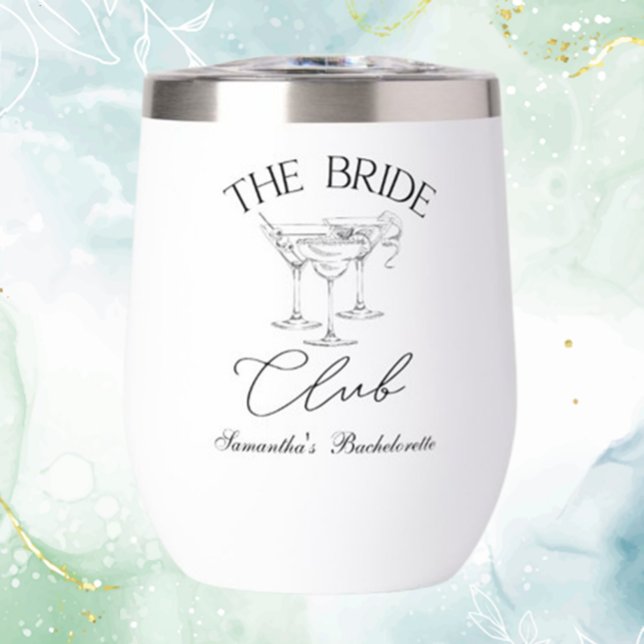 Personalisierter Hochzeitsbraut-Thermal-Weinbecher (Celebrate your special day with a personalized wedding bride thermal wine tumbler)