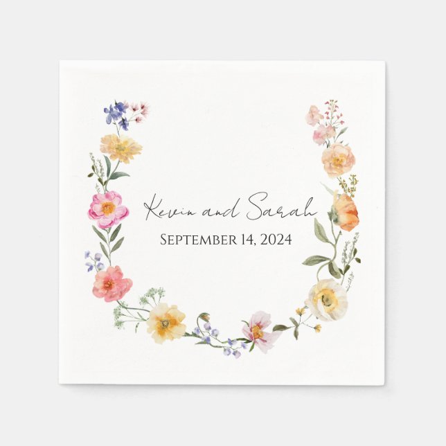 Personalisierter Hochzeitscocktail Napkin Serviette (Vorderseite)