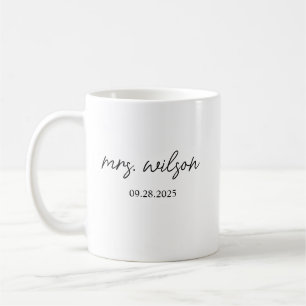 Personalisierter Hochzeitsdatum-Brautgeschenk für  Kaffeetasse