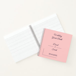Personalisierter Hochzeitsgast mit einfachem Peach Notizbuch