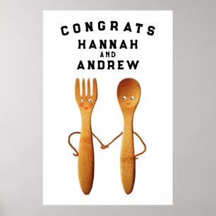 Personalisierter Hochzeitsglückwunsch-Dekoration Poster