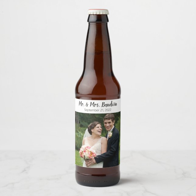 Personalisierter Hochzeitsgroom Trauzeuge Bierflaschenetikett (Vorderseite)