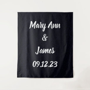 Personalisierter Hochzeitshintergrund Red Gold Lig Wandteppich