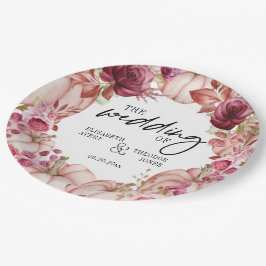 Personalisierter Hochzeitskürbis Pappteller