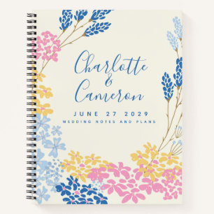 Personalisierter Hochzeitsplaner Stilvolles Blumen Notizbuch