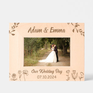 Personalisierter Hochzeitstag Bildrahmen Geätzte Rahmen
