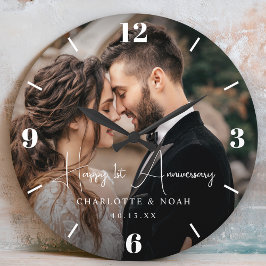 Personalisierter Hochzeitstag Große Wanduhr