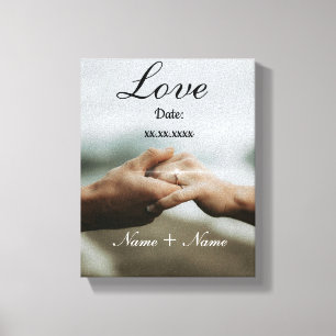 Personalisierter Hochzeitstag Liebe Paar Leinwanddruck