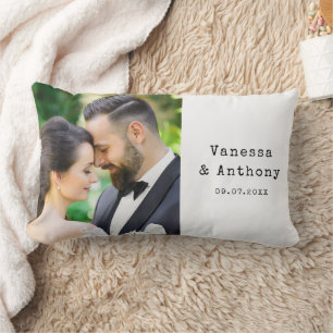 Personalisierter Hochzeitstag mit Foto Lendenkissen