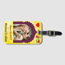 Personalisierter Hochzeitstag mit maßgeschneiderte Gepäckanhänger