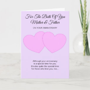 Personalisierter Hochzeitstag Mutter und Vater mit Karte