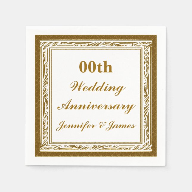 Personalisierter Hochzeitstag Napkin Serviette (Vorderseite)